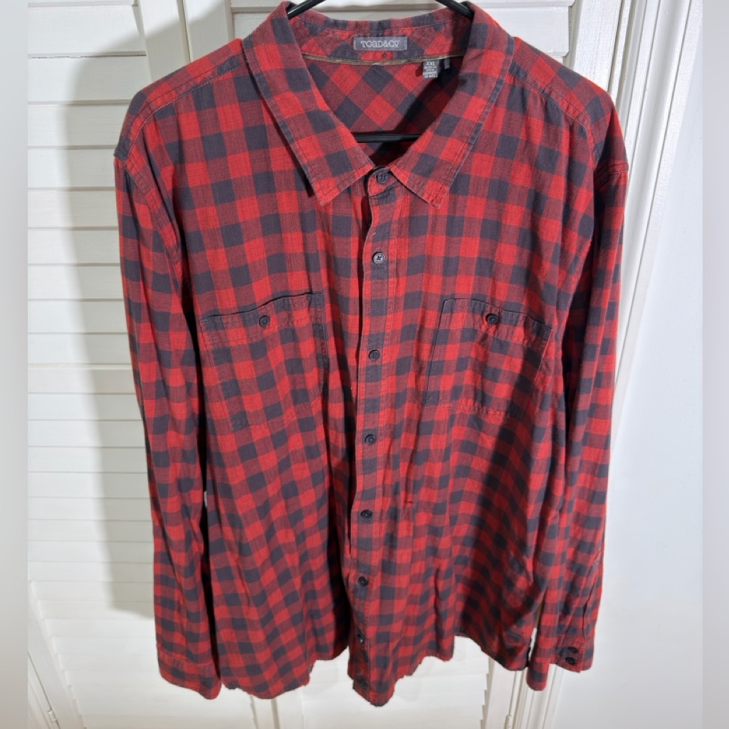 Toad&Co Red And Black Plaid Men's Shirt